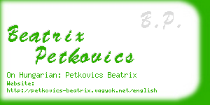 beatrix petkovics business card